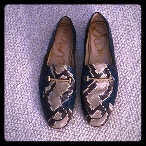 Sam Edelman blue python loafers